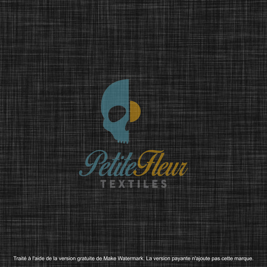 Coton spandex imprimé effet lin noir