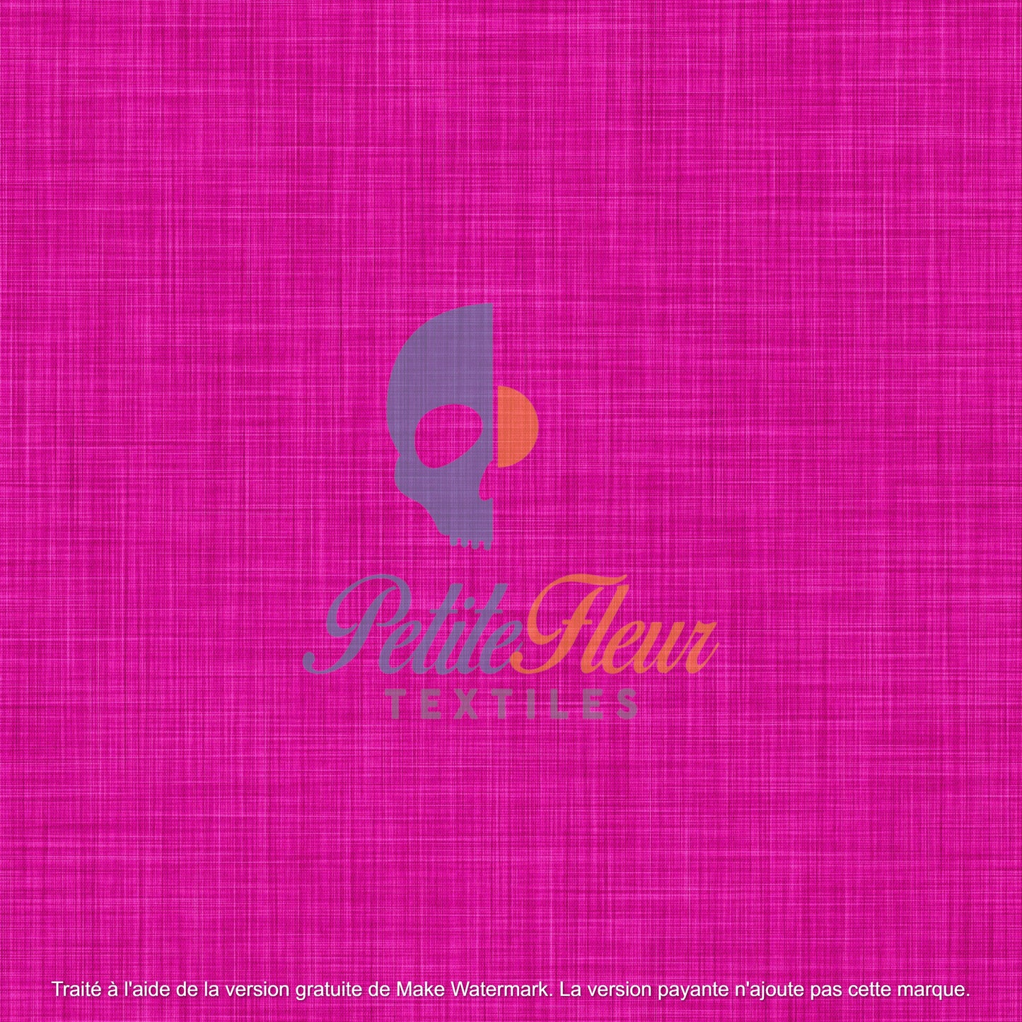 Coton spandex imprimé effet lin fushia