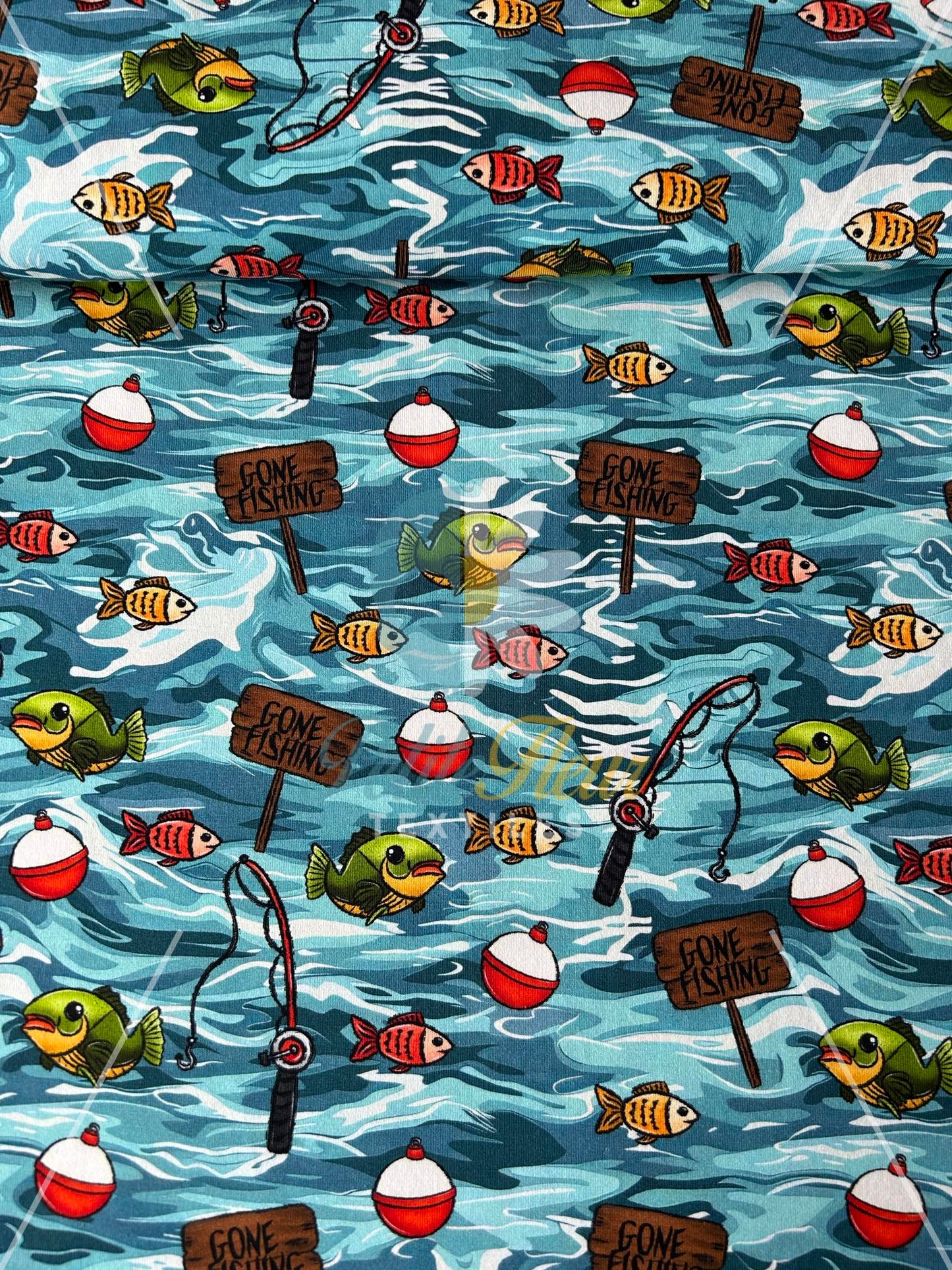 Coton spandex Allons à la pêche