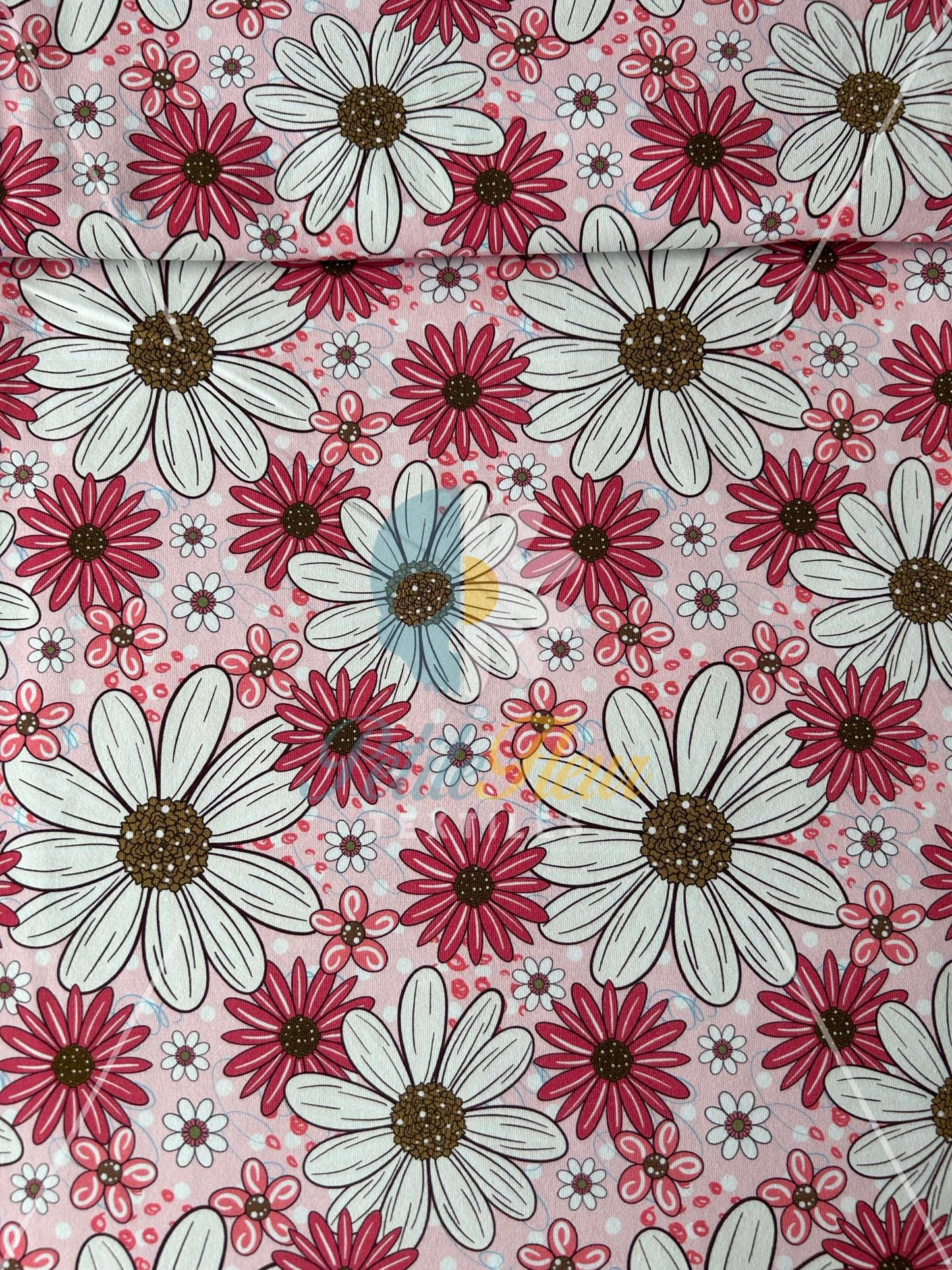 Coton spandex Amoureuse des marguerites