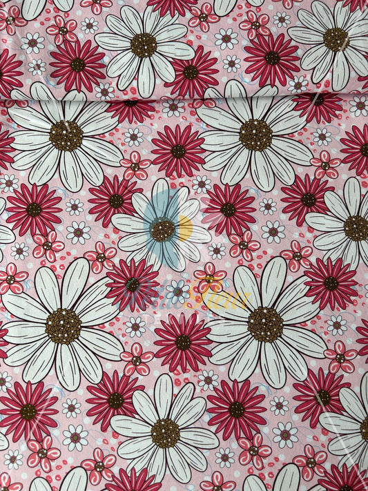 Coton spandex Amoureuse des marguerites