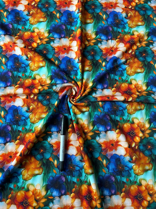 Coton spandex 220 gsm - Dorure Florale