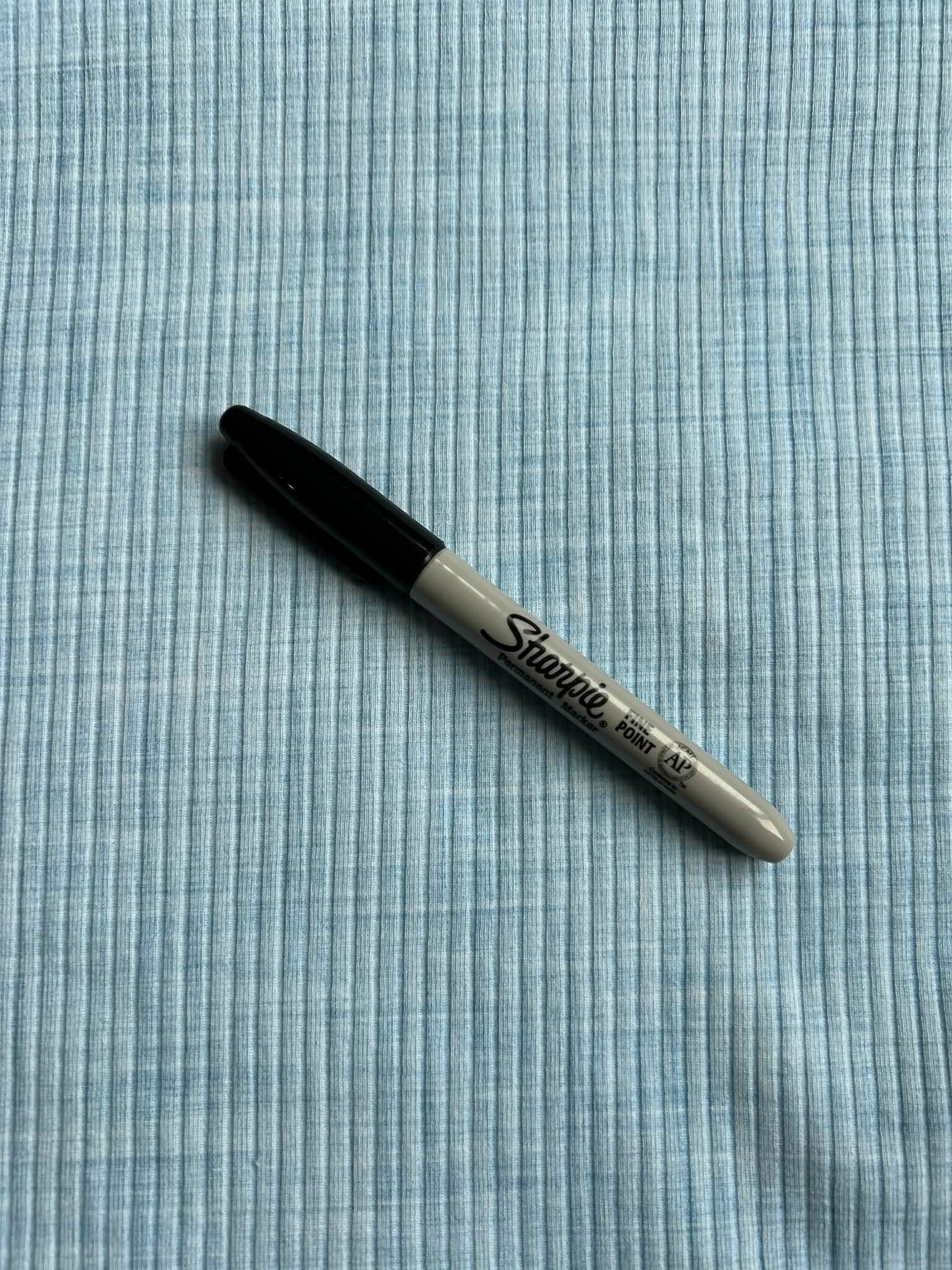 Rib knit - Effet lin bleu 031