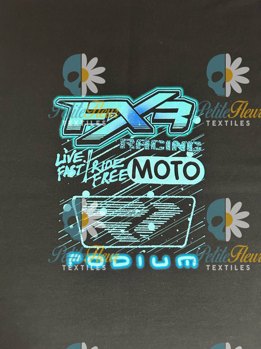 Blue pitou panel - Cotton Spandex