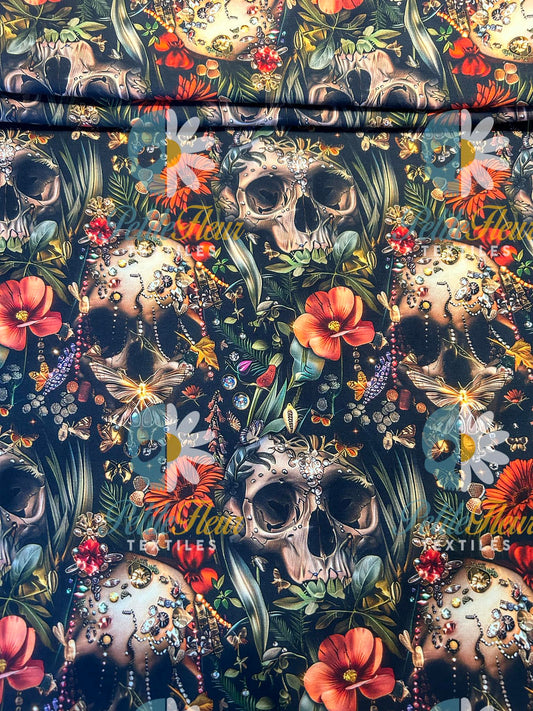 Coton spandex - Glam Skull