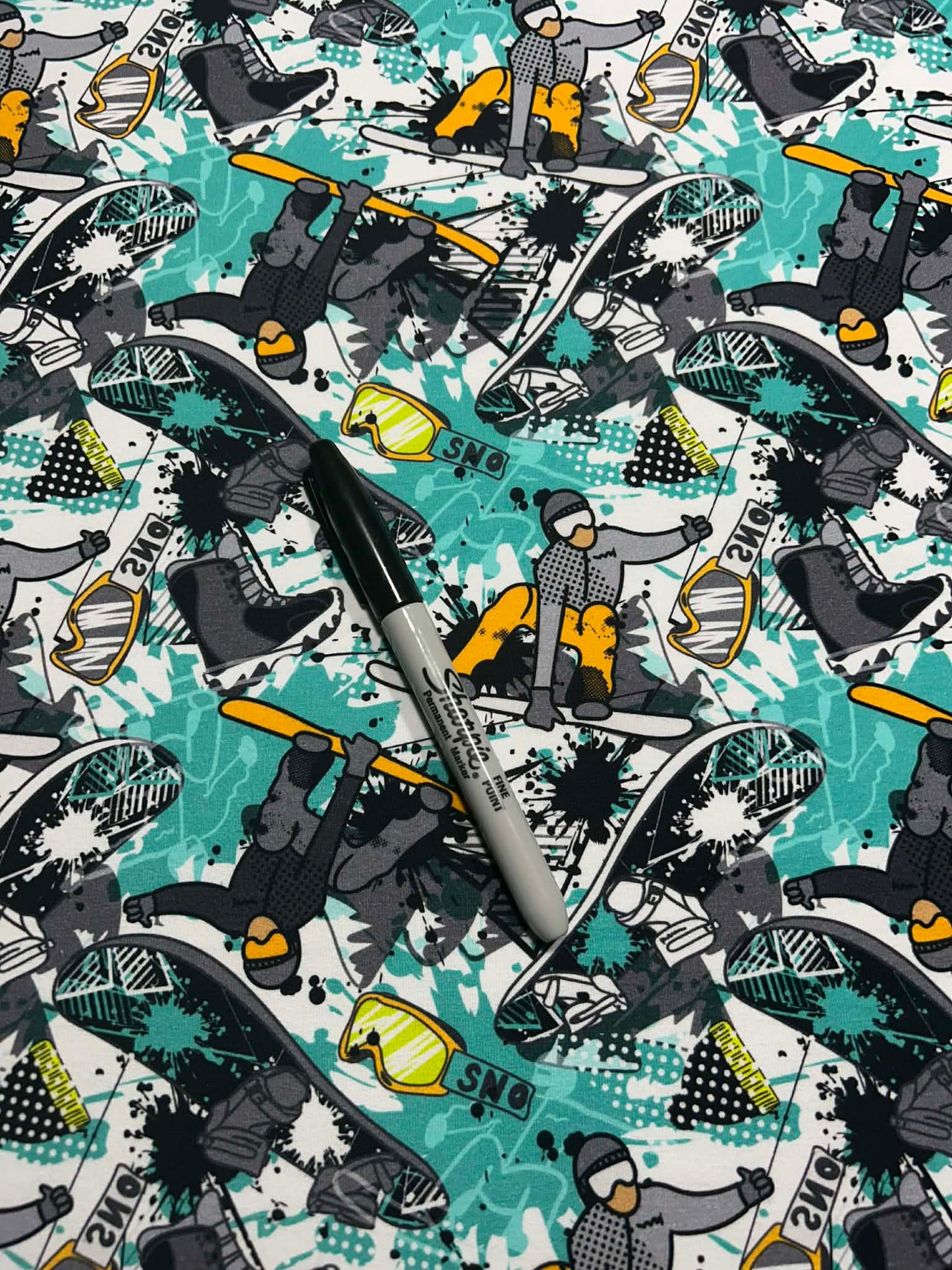 Brushed French Terry Dino biker