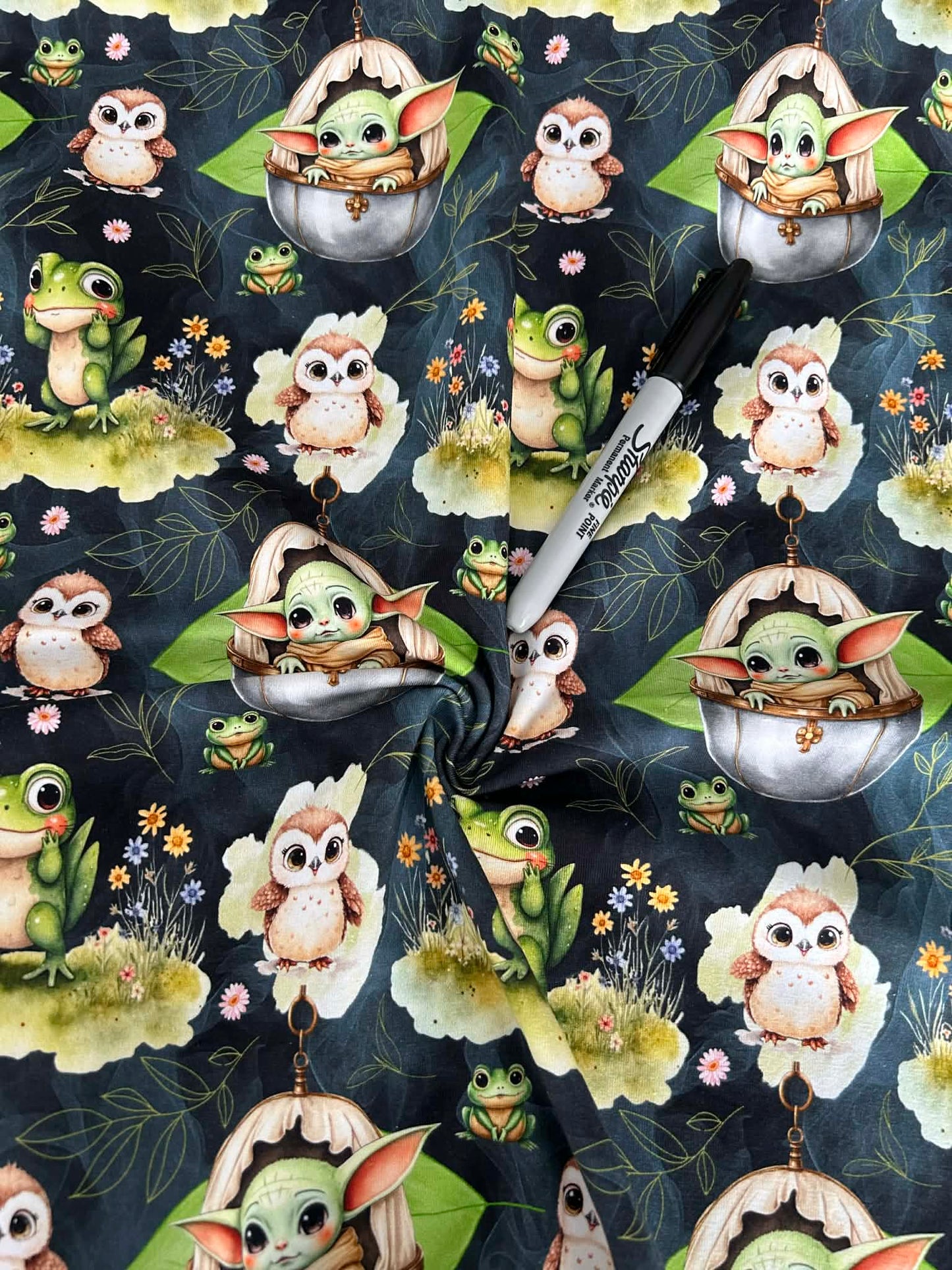 Coton spandex - Le Sage et la grenouille