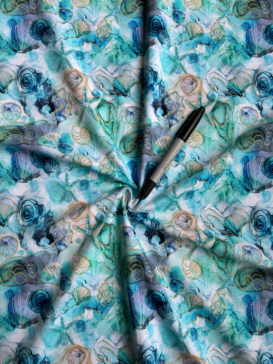 Coton spandex - Les beautés de la mer