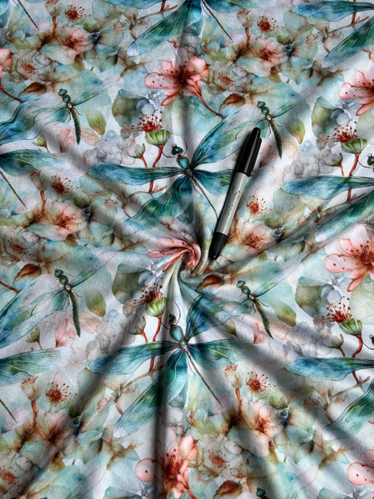 Minky imprimé - Libellule watercolor