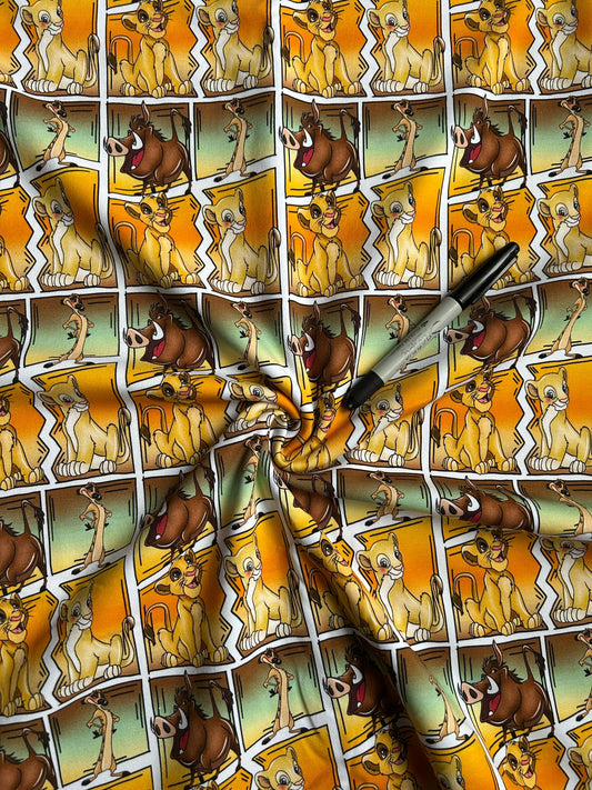 Coton spandex - Lion Patchwork