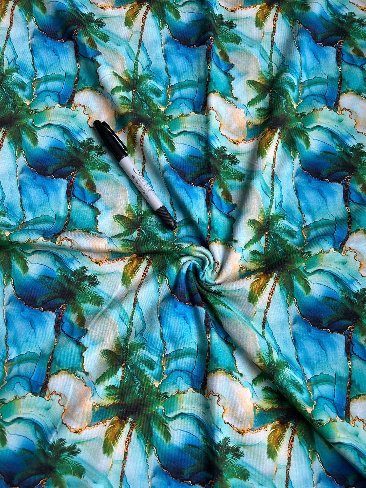 Coton spandex 220 gsm - Palmier abstrait
