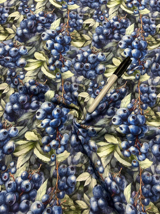Coton spandex - Récolte de petits fruits bleus