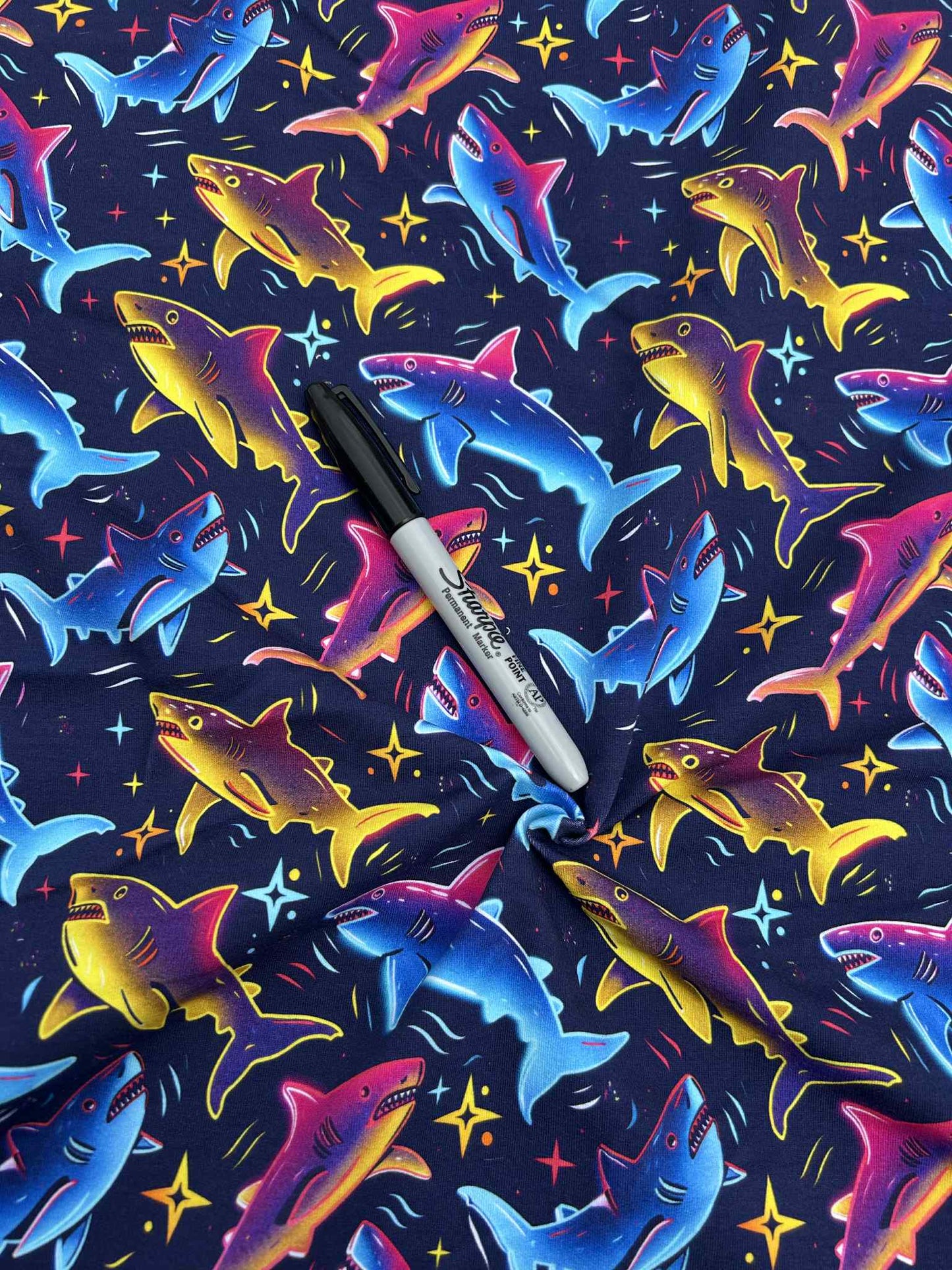 French Terry - Requins néon