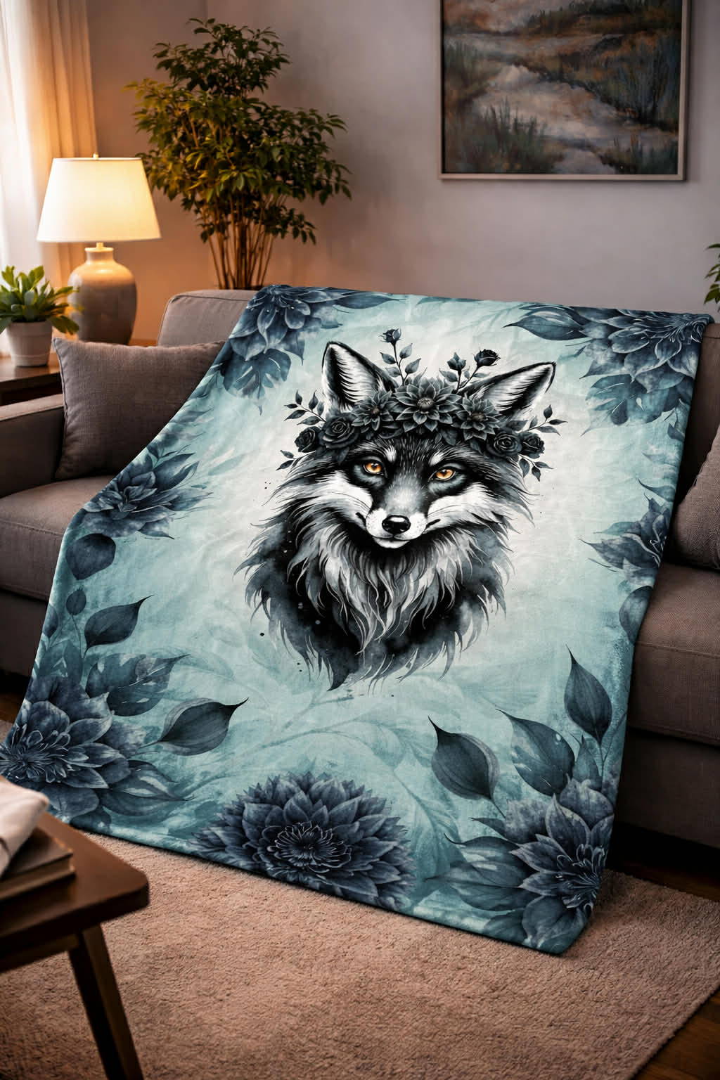 Panneau doudou grand format - Nuit de renard