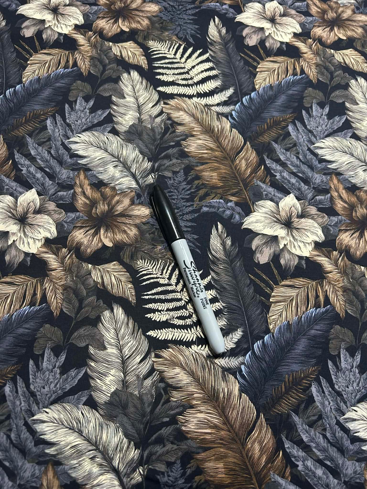 Coton spandex - Nuit Terracotta