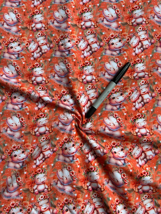 Coton spandex - Petit hippo