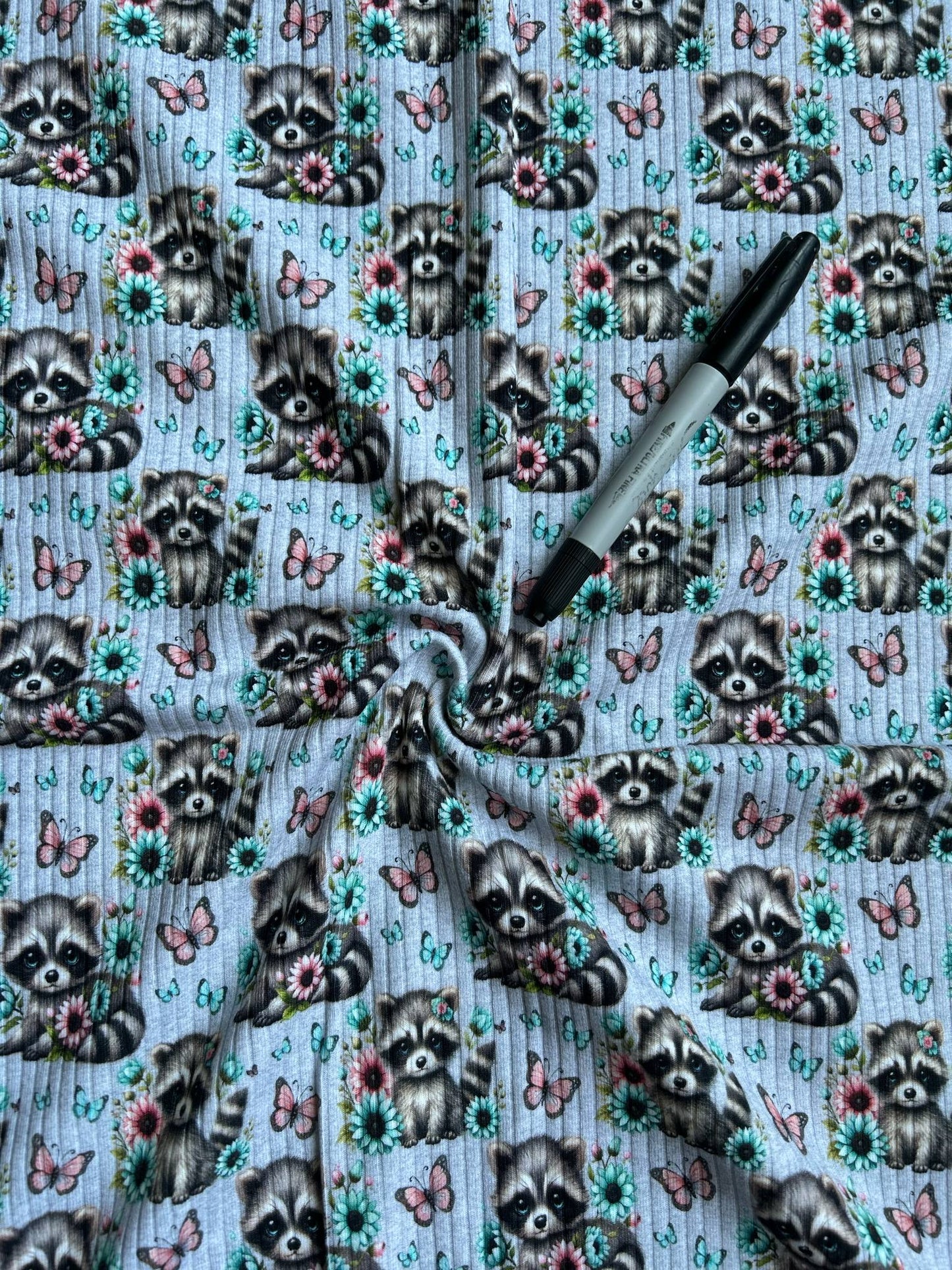 Rib knit - Raton floral