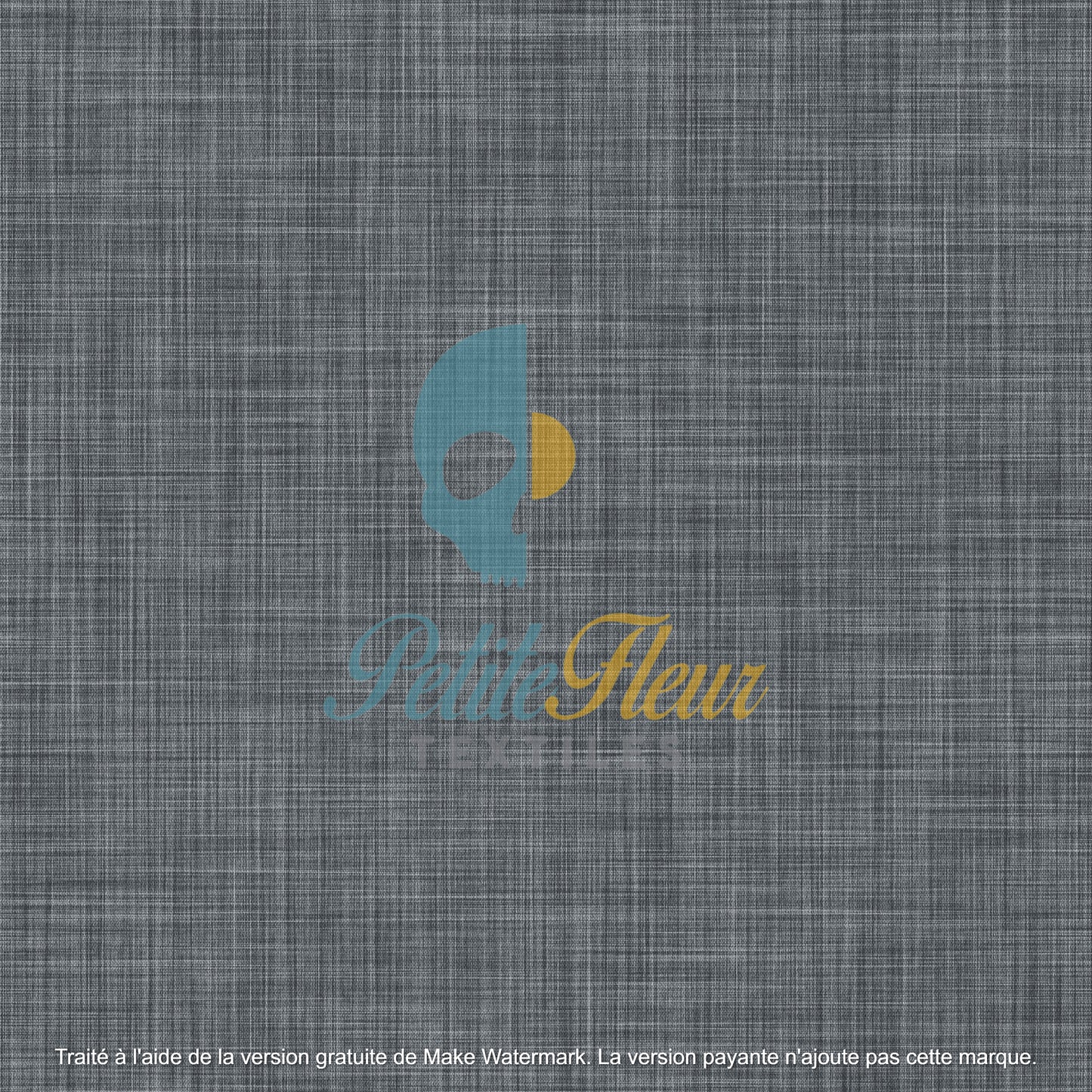 Gray linen effect printed cotton spandex