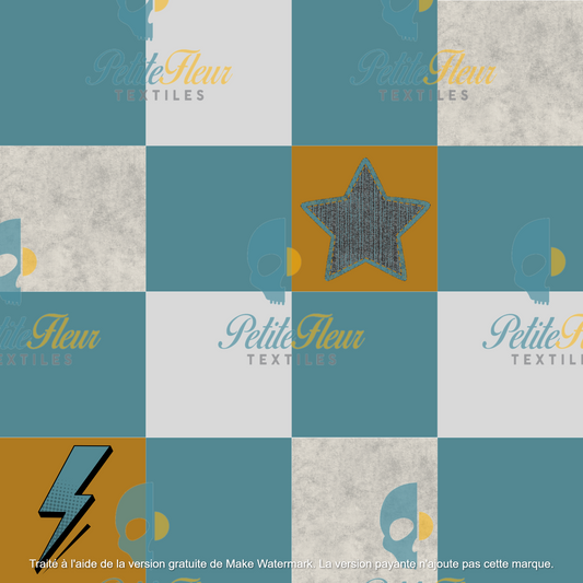 Préco - Damier bleu ocre