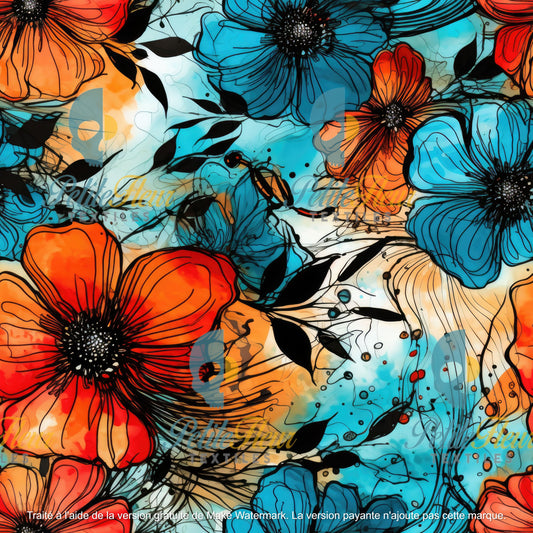 Préco - Fleurs colorées