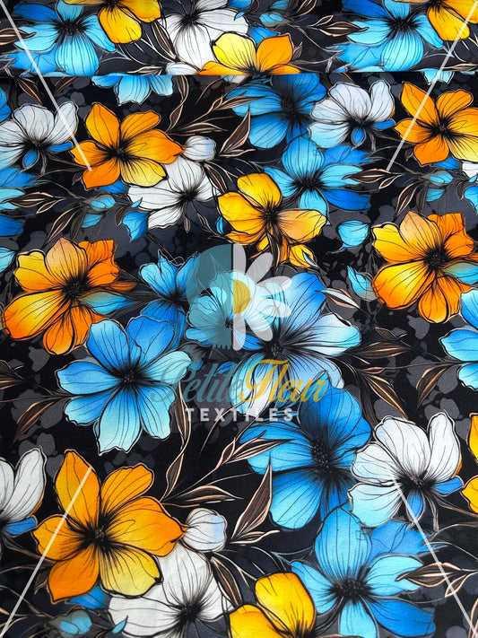 Cotton spandex Summer flower