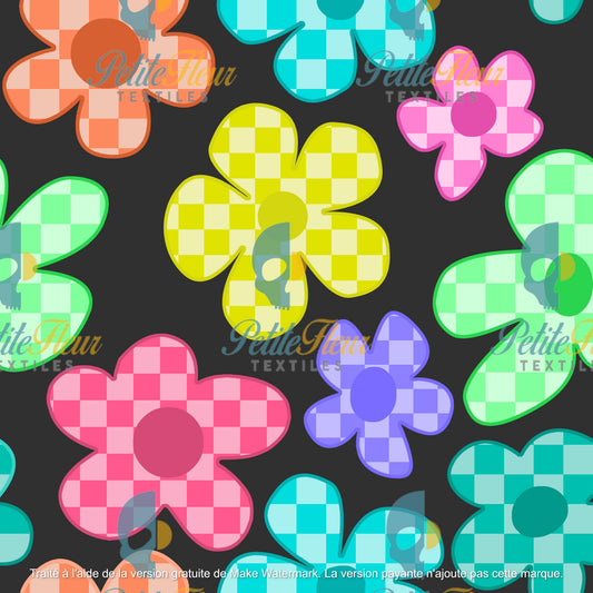 Préco - Floral à carreaux