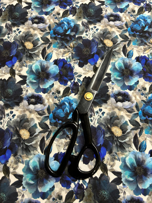 Coton spandex - Bleu passion (coupon de 83 cm)