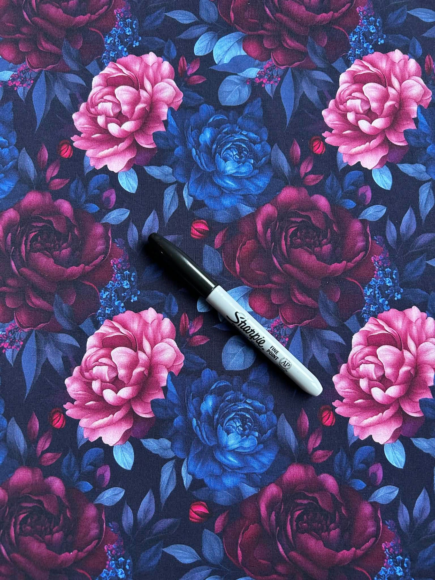 Coton spandex - Jardin des ombres (format moyen)