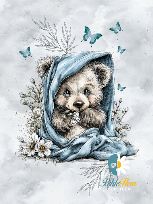 Panneau doudou et son coordonné - L'ourson et sa doudou