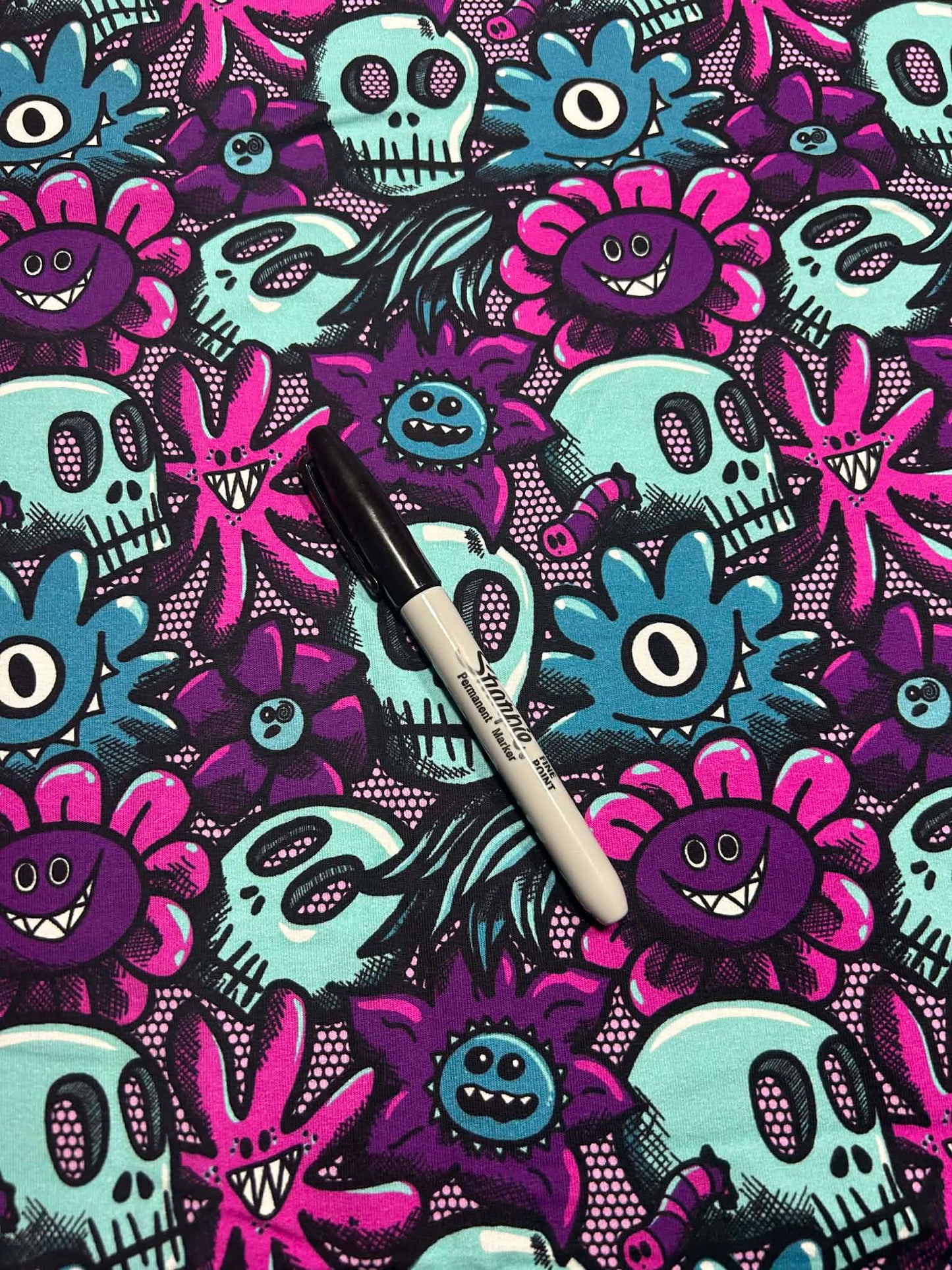 Brushed French Terry Dino biker