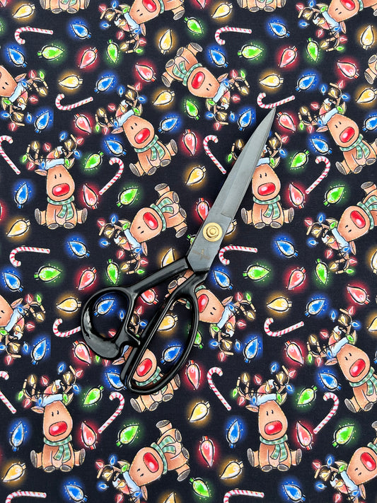 Coton spandex - Noël emmêlé - Noir