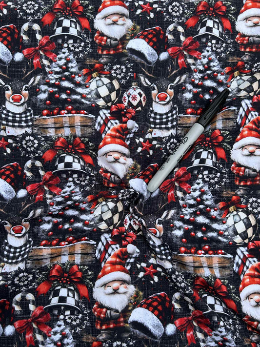 Coton spandex - Noël rustique