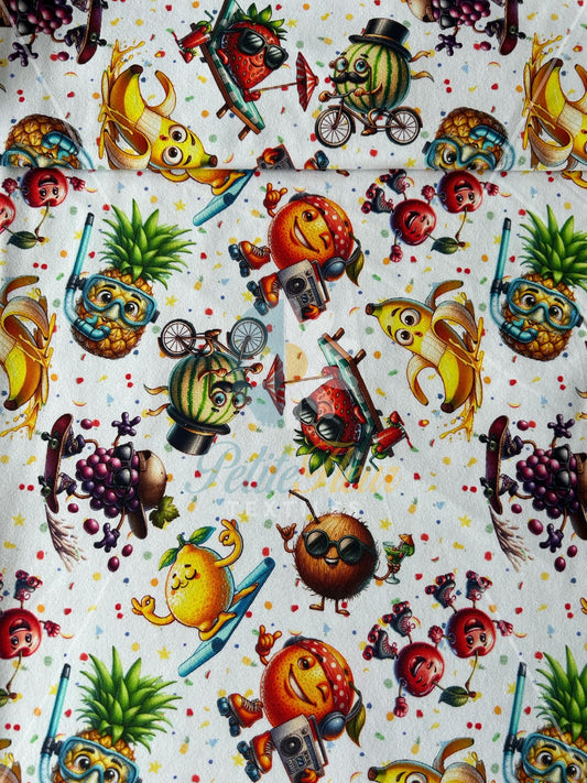 Coton spandex - Party de fruits