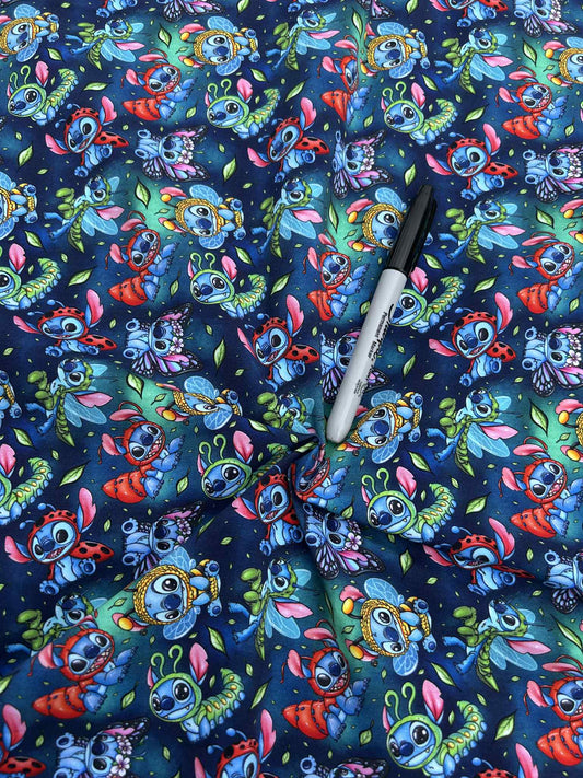 Coton spandex - Petites bibittes bleues