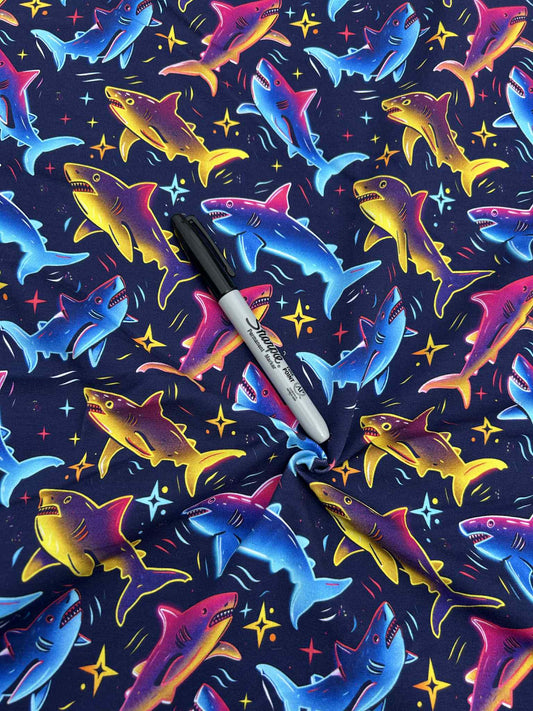 French Terry - Requins néon