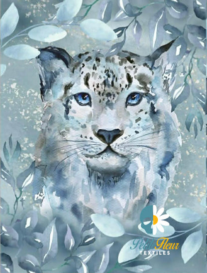 Panneau doudou et son coordonné - Tigre bleu