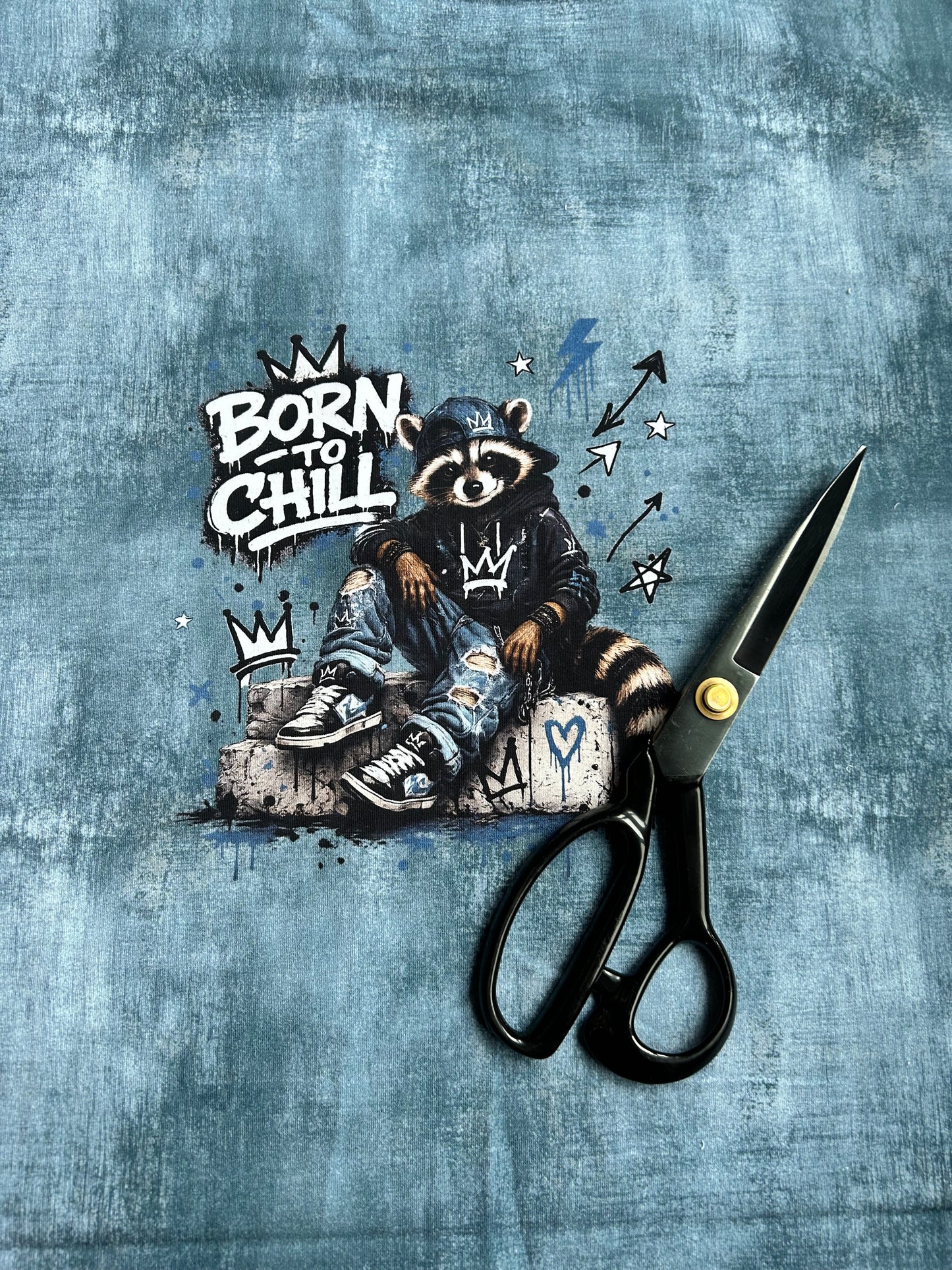 French terry - Born to chill - panneau 150 cm x 100 cm