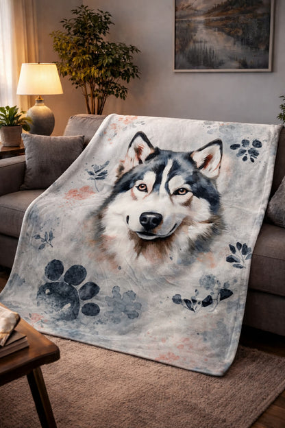 Panneau doudou grand format - Husky