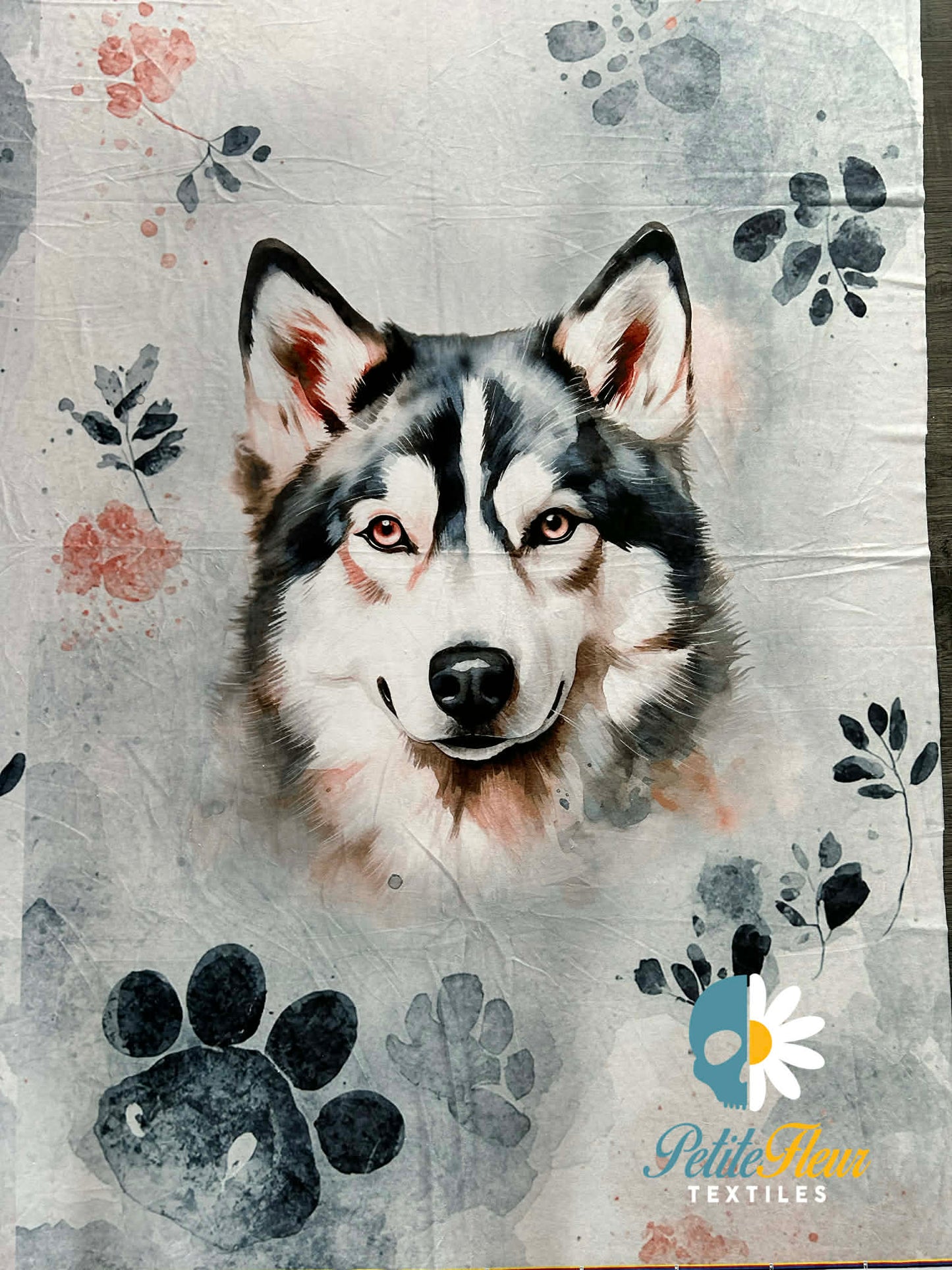 Panneau doudou grand format - Husky