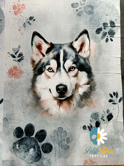 Panneau doudou grand format - Husky