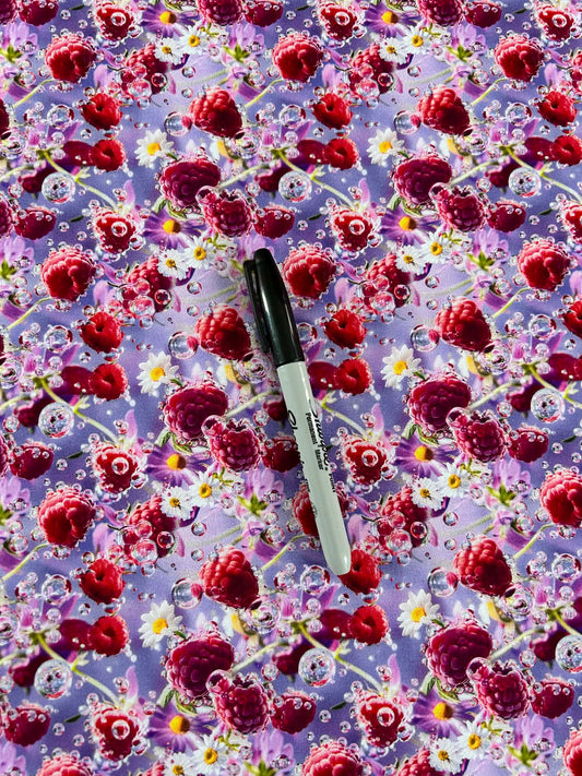 Coton spandex - Framboises rafraîchissantes