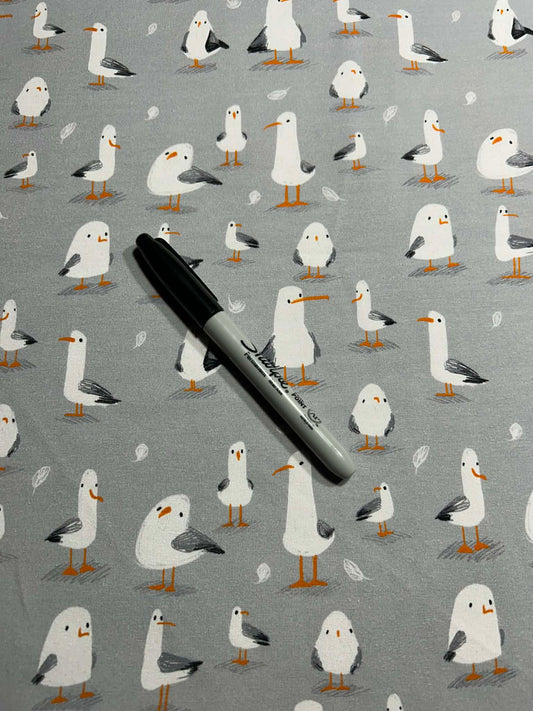 Coton spandex - Petites mouettes