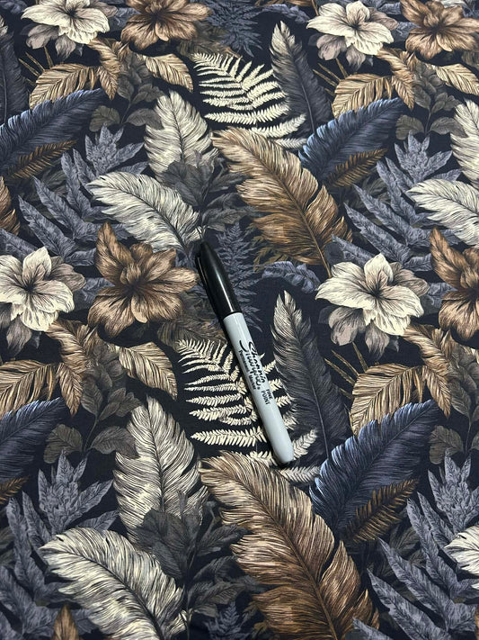 Coton spandex - Nuit Terracotta