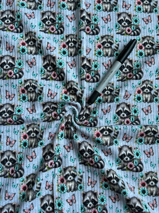 Rib knit - Raton floral